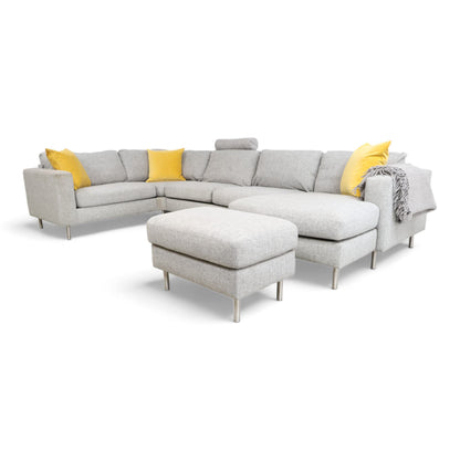 Nyrenset | Habitat Arctic U-sofa med nakkestøtte og puff