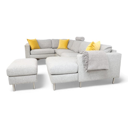 Nyrenset | Habitat Arctic U-sofa med nakkestøtte og puff