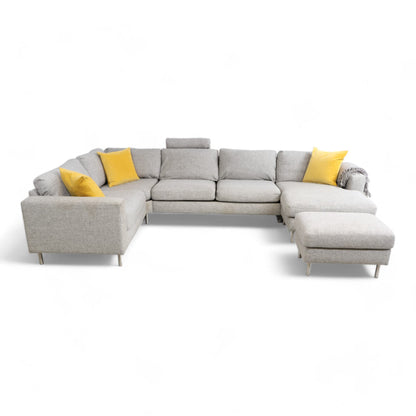 Nyrenset | Habitat Arctic U-sofa med nakkestøtte og puff