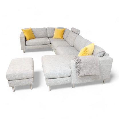 Nyrenset | Habitat Arctic U-sofa med nakkestøtte og puff