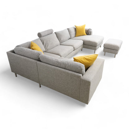 Nyrenset | Habitat Arctic U-sofa med nakkestøtte og puff