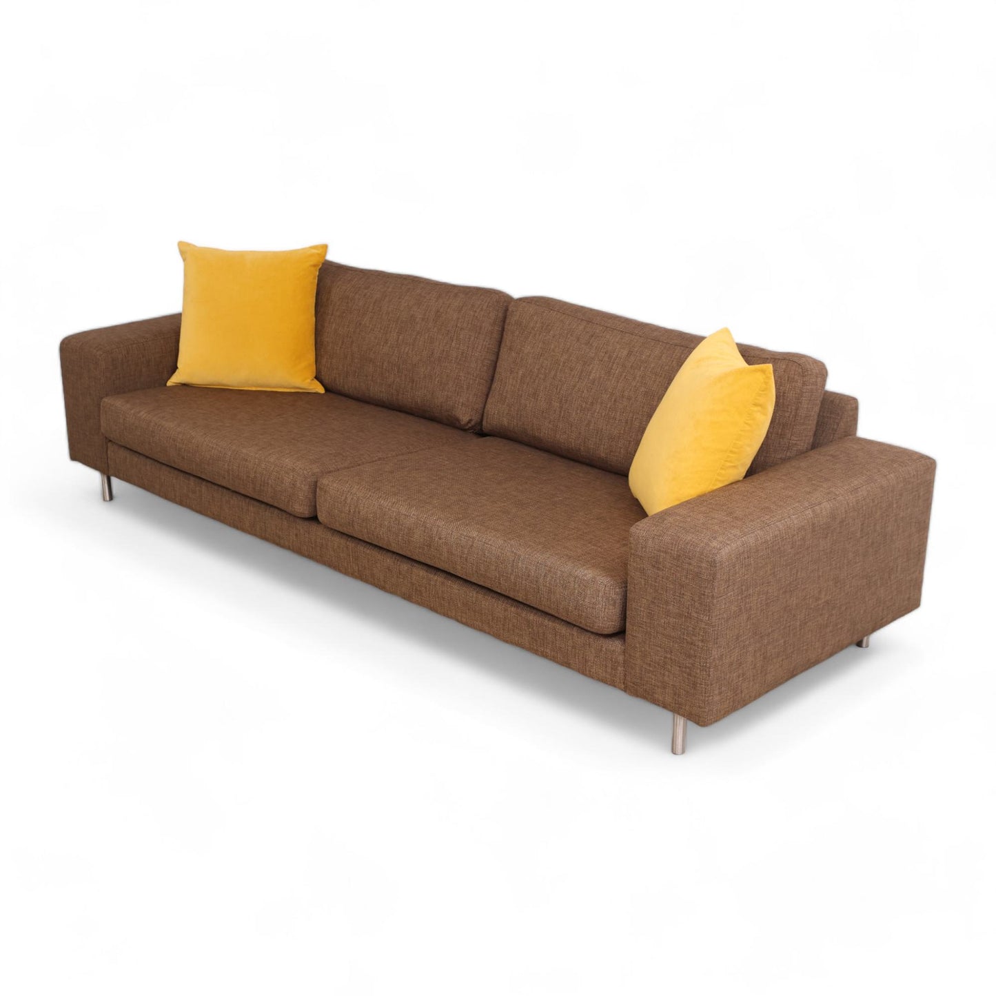 Nyrenset | Brun Litsofa 3-seter sofa med avtagbare trekk