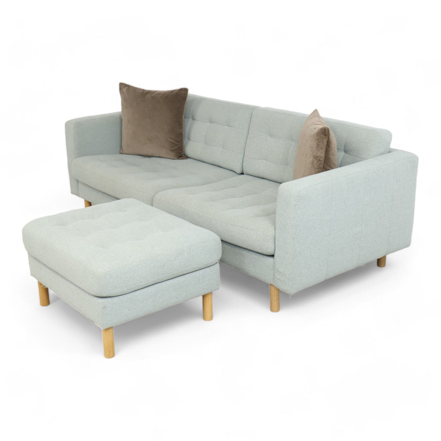 Nyrenset | Ikea Landskrona 3-seter sofa med puff