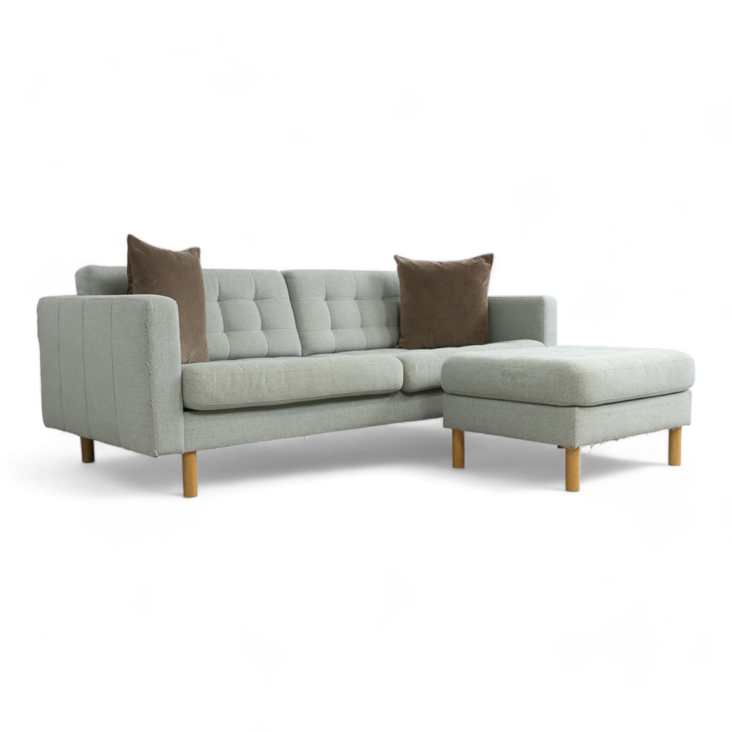 Nyrenset | Ikea Landskrona 3-seter sofa med puff