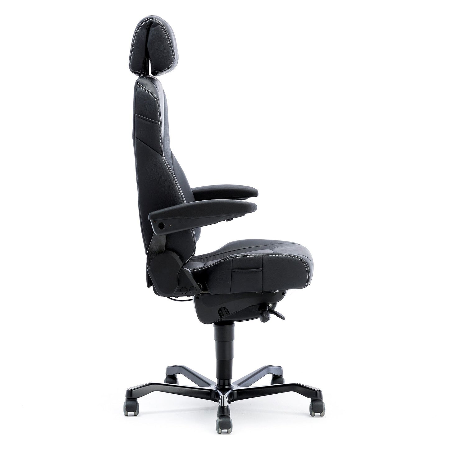 Helt nytt | 24-timersstol RAMSEY, svart skinn