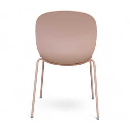 RBM Profim Noor 6050s 4-leg stol med rosa rygg og gul sete