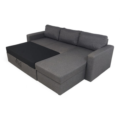 Nyrenset | Mørk Grå Jysk Marlev sovesofa med sjeselong