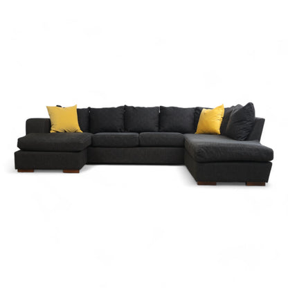 Nyrenset | Mørk grå U-sofa med fleksibel sjeselong