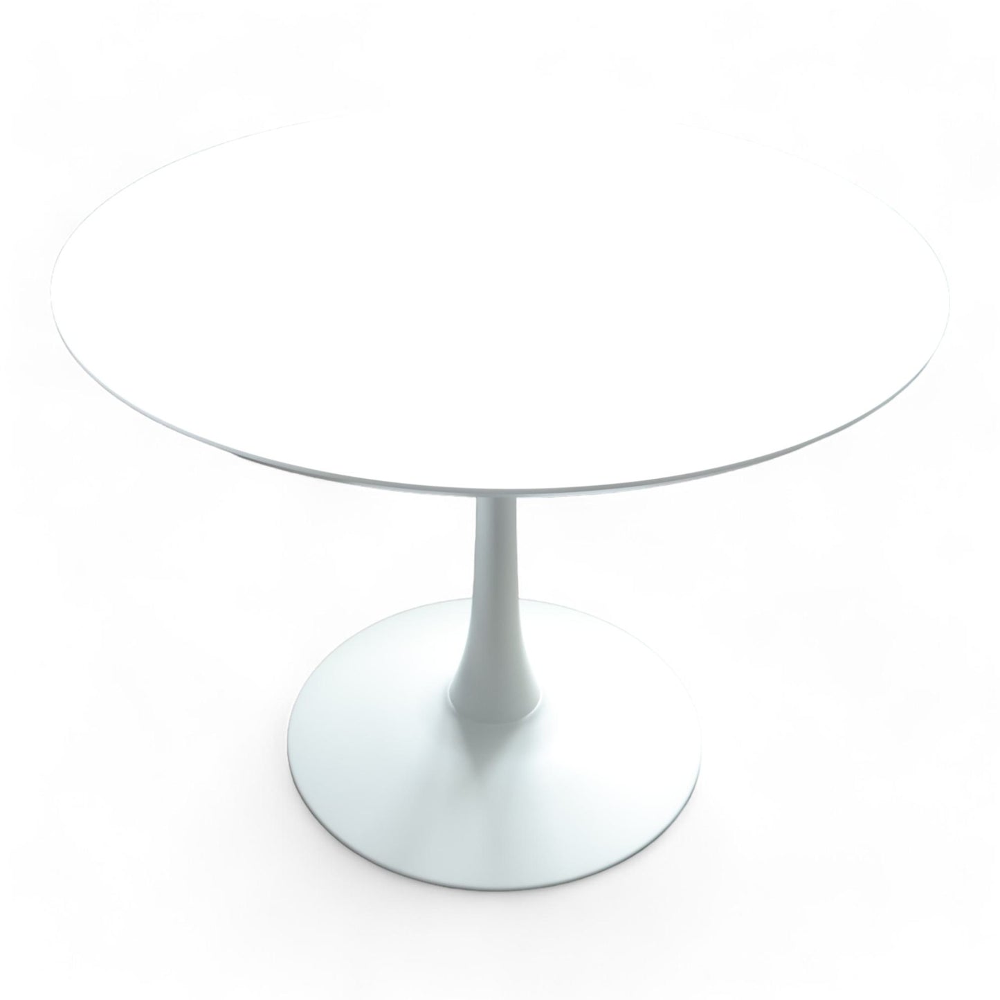 Rundt hvitt spisebord