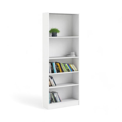 Helt nytt | Enkel hvit bokhylle med 4 hyller