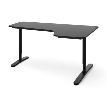 Kvalitetssikret | IKEA Bekant manuelt justerbart skrivebord med høyresving i sort