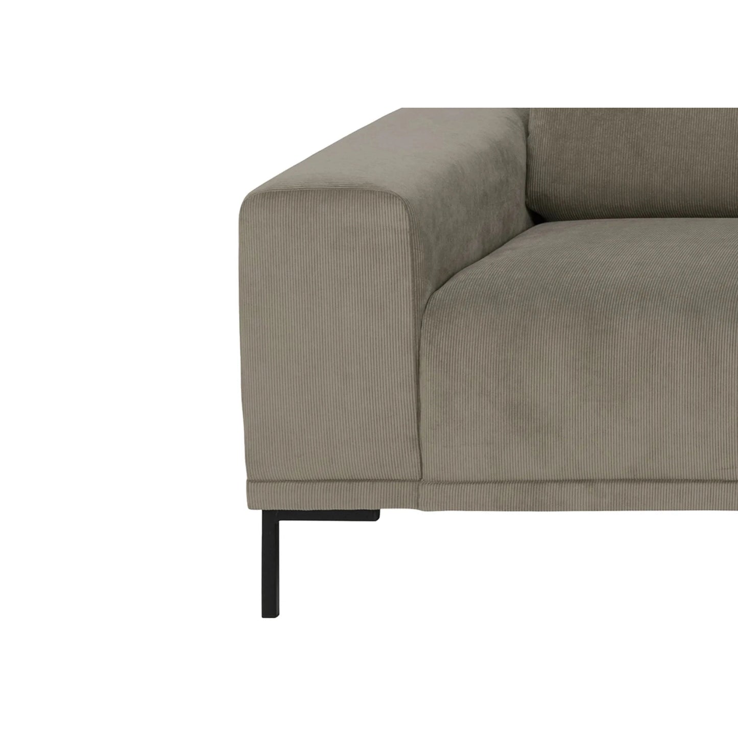 Emerson sofa med sjeselong fra A-Møbler, grå kordfløyel