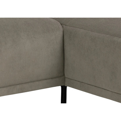 Emerson sofa med sjeselong fra A-Møbler, grå kordfløyel