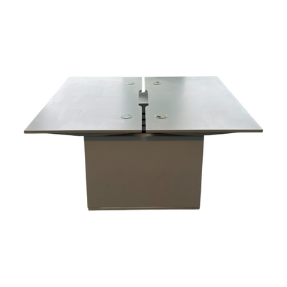 Hvit hev/senk dobbel skrivebordsstasjon