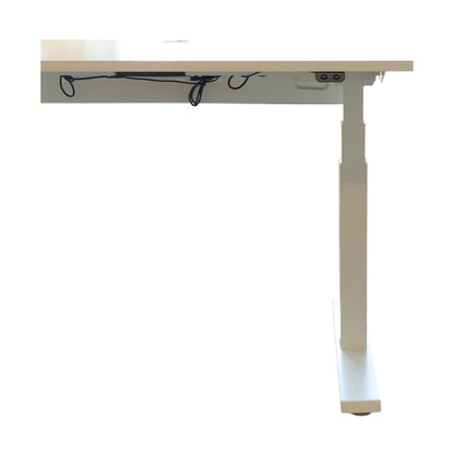 El hev/senk skrivebord 120x80 cm, hvit laminat, LINAK