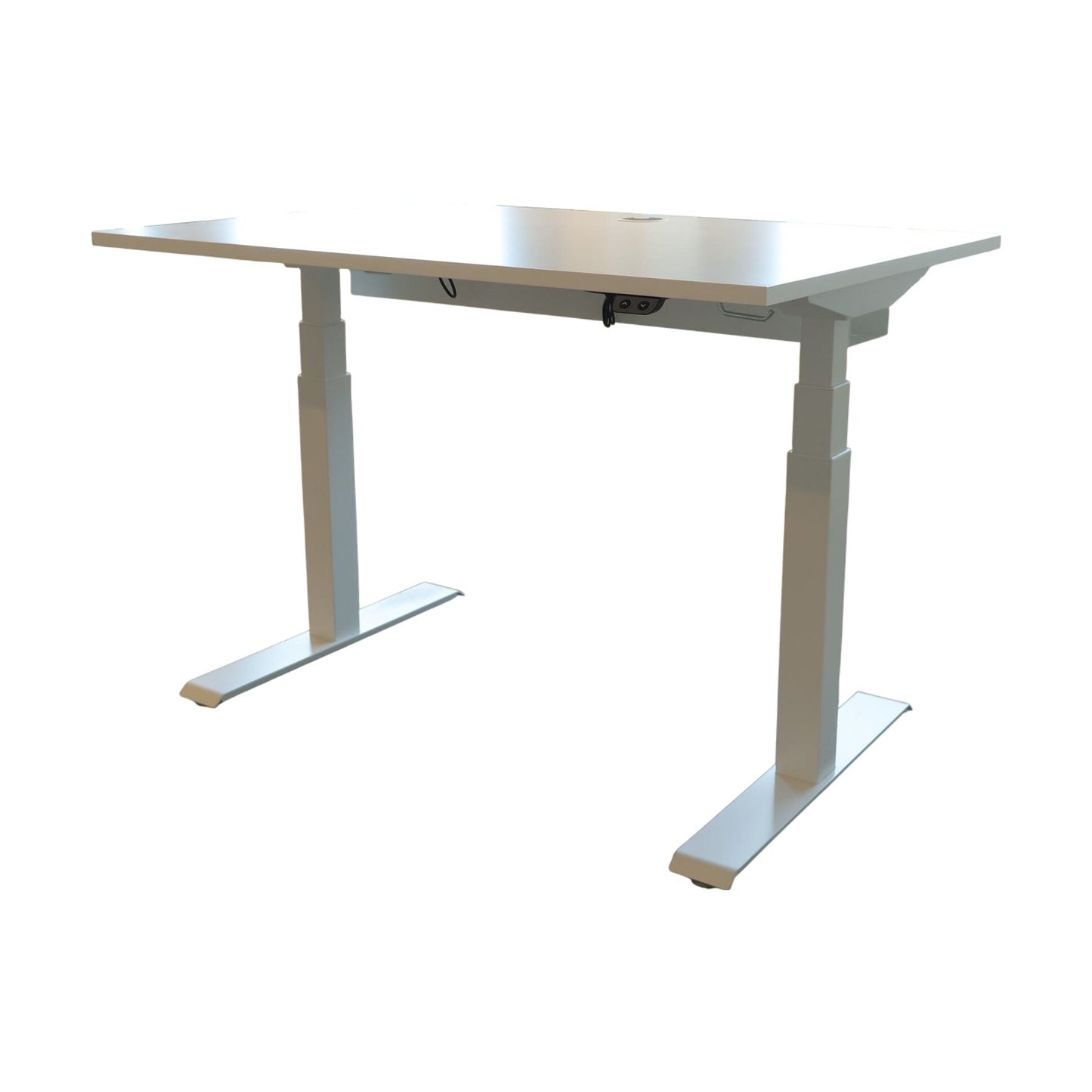 El hev/senk skrivebord 120x80 cm, hvit laminat, LINAK