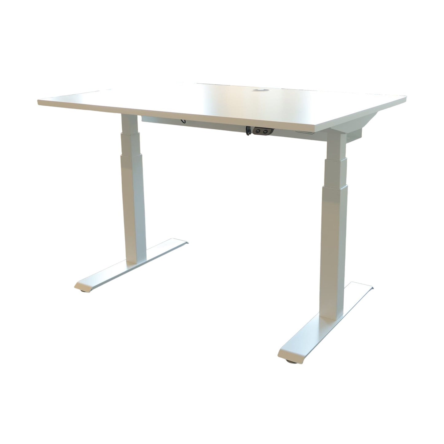 El hev/senk skrivebord 120x80 cm, hvit laminat, LINAK