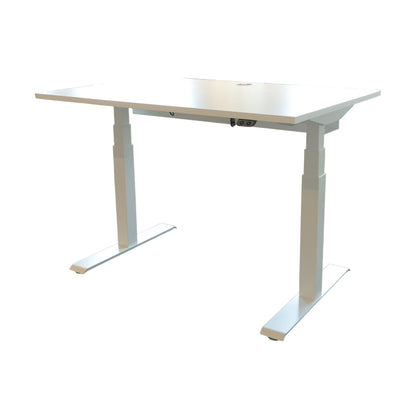 El hev/senk skrivebord 120x80 cm, hvit laminat, LINAK