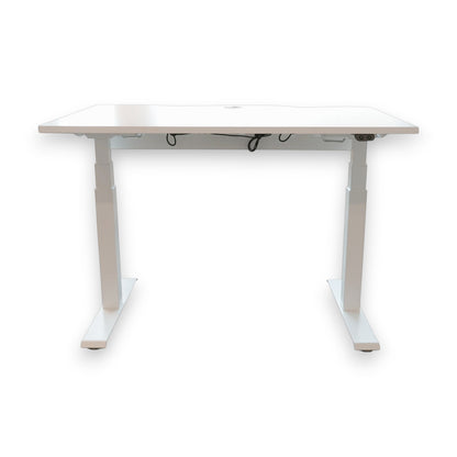 El hev/senk skrivebord 120x80 cm, hvit laminat, LINAK