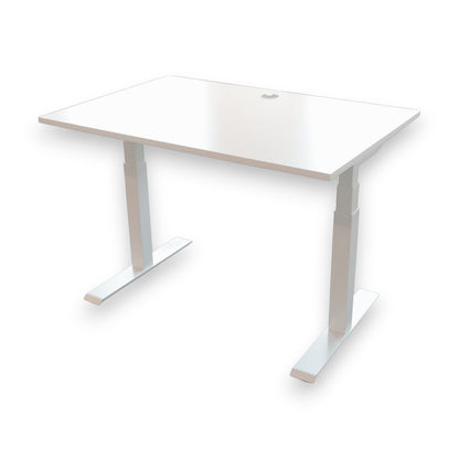 El hev/senk skrivebord 120x80 cm, hvit laminat, LINAK