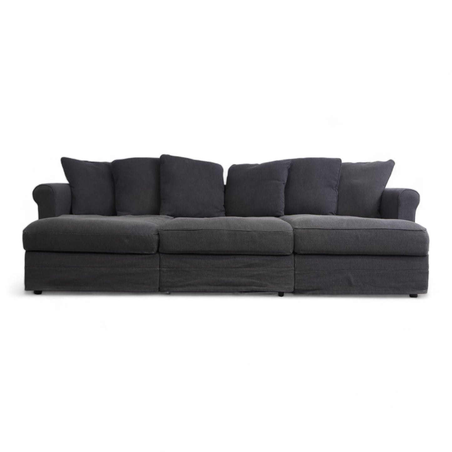 Nyrenset | Mørk grå Ikea 3-seter sofa