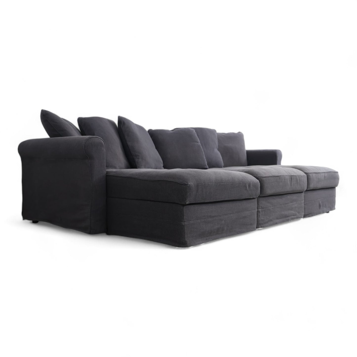 Nyrenset | Mørk grå Ikea 3-seter sofa