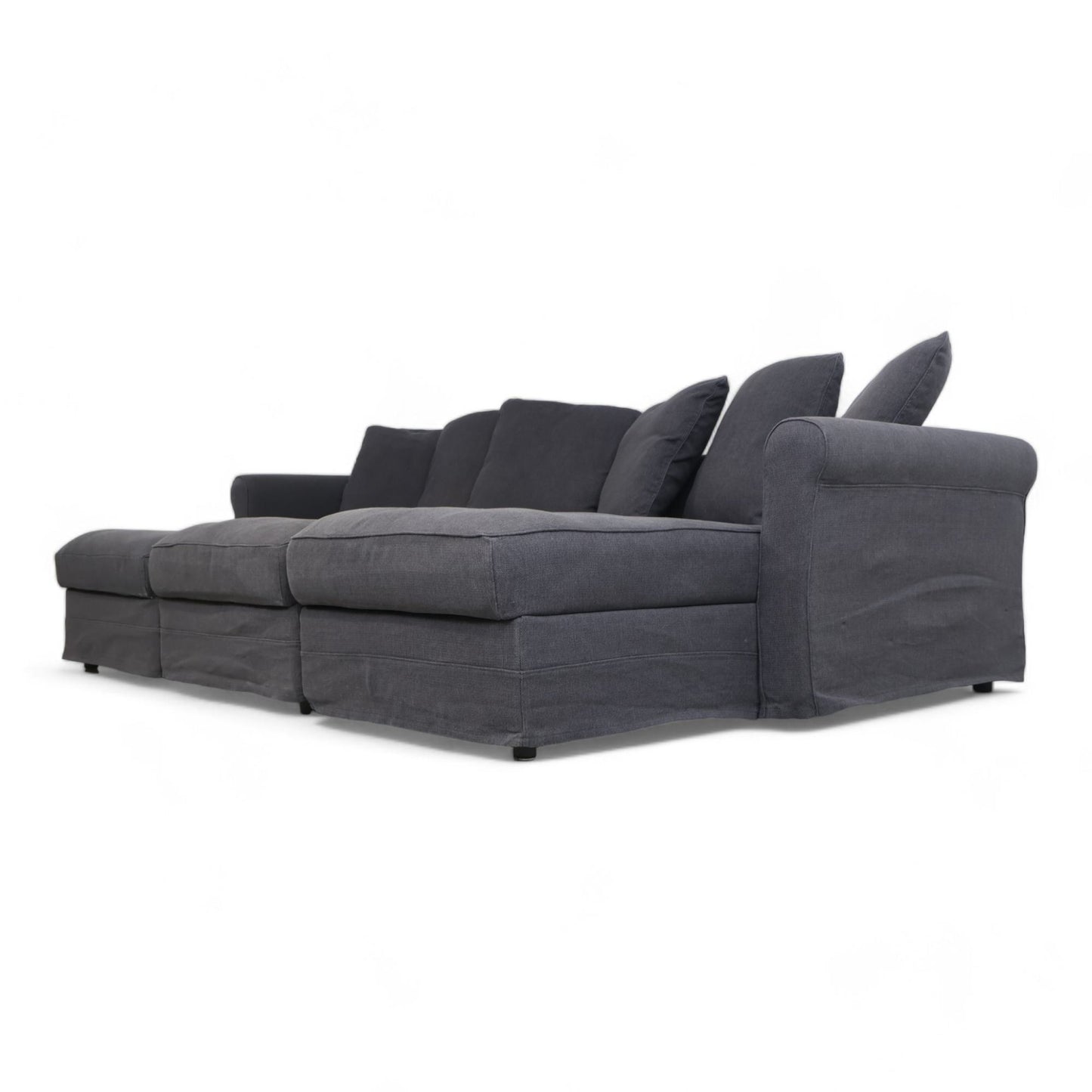 Nyrenset | Mørk grå Ikea 3-seter sofa