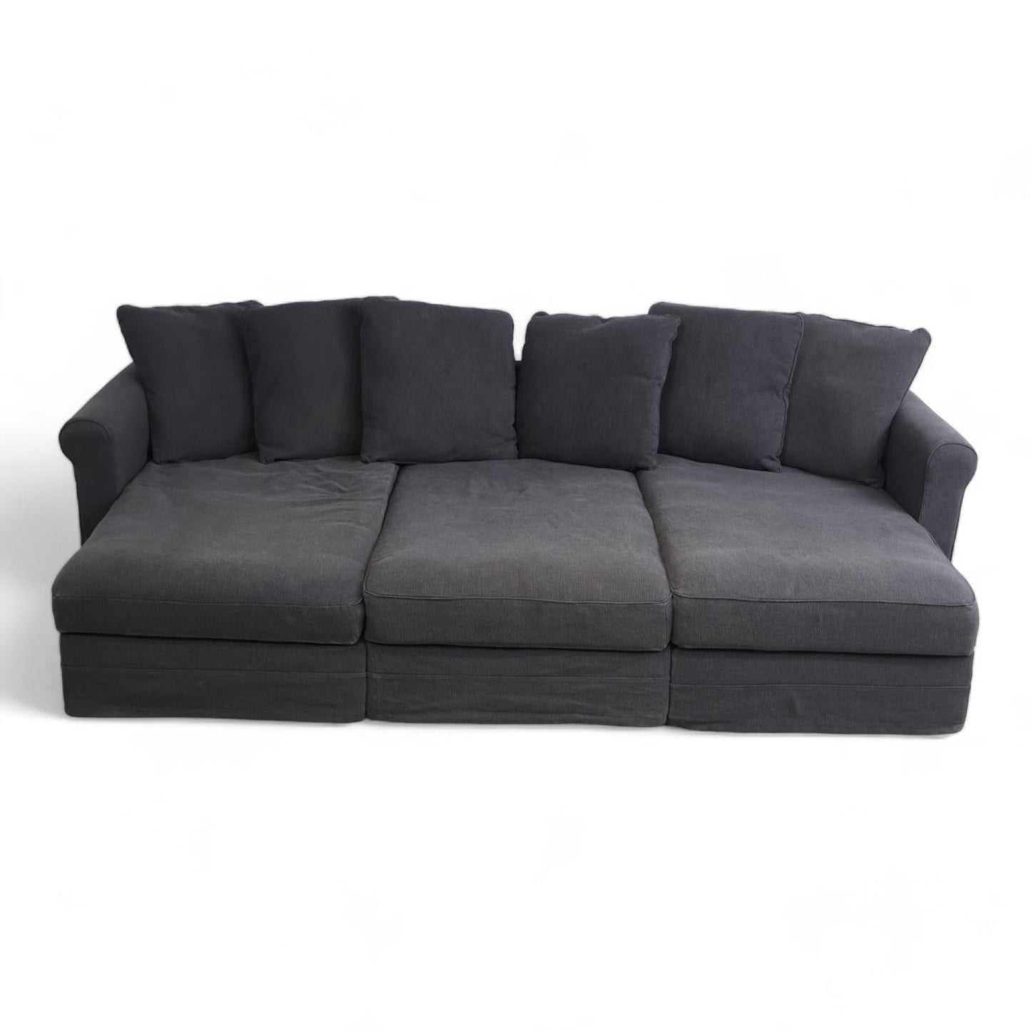 Nyrenset | Mørk grå Ikea 3-seter sofa