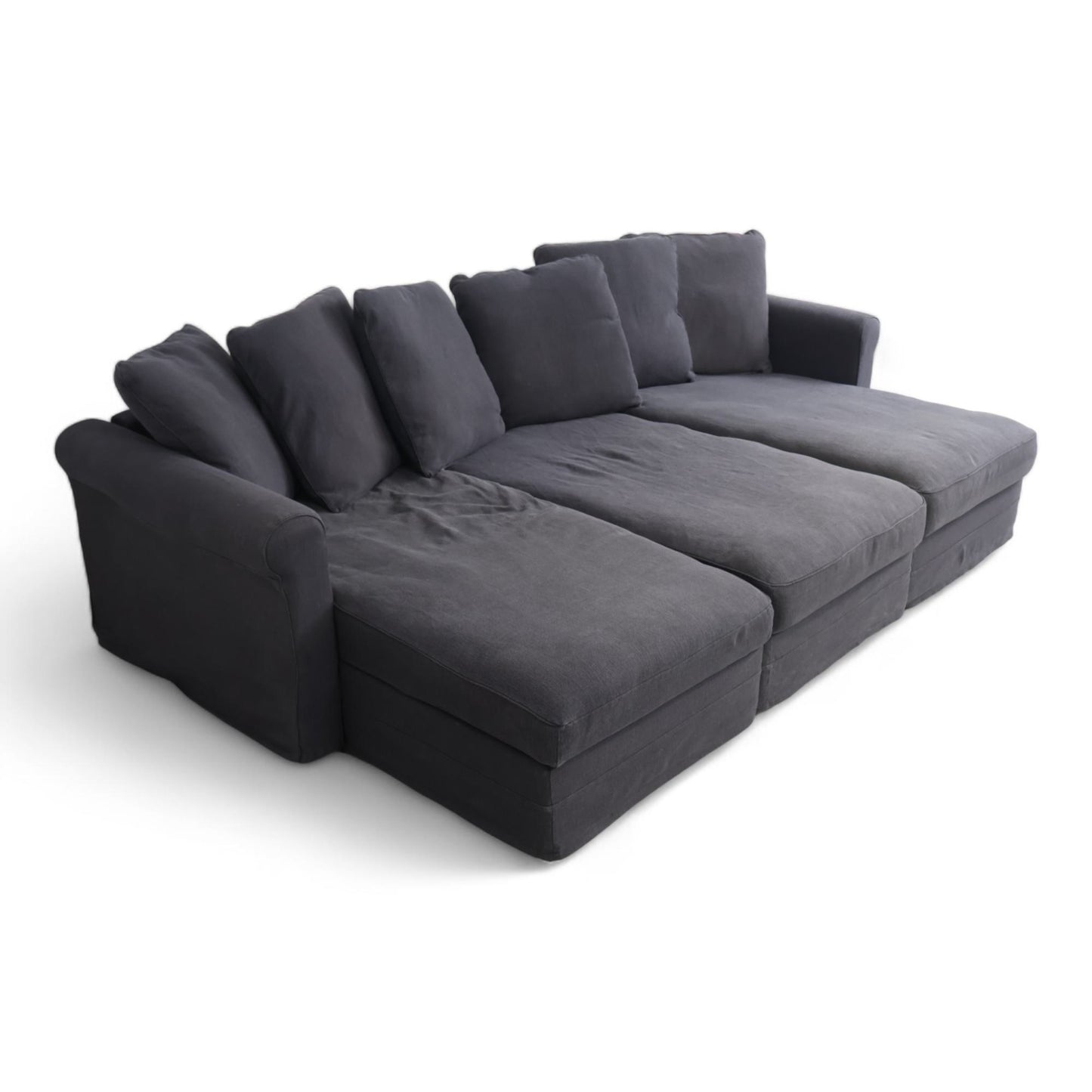 Nyrenset | Mørk grå Ikea 3-seter sofa