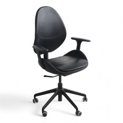HATTEFJÄLL Kontorstol med armlener, Smidig svart/svart