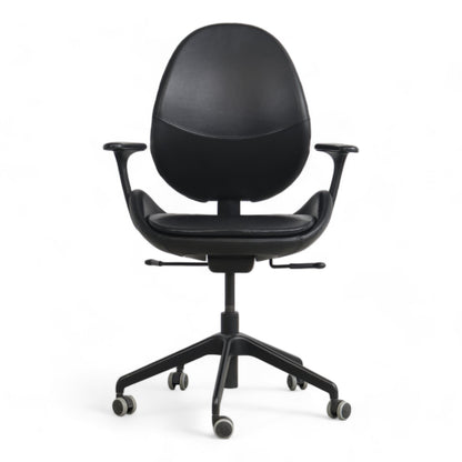 HATTEFJÄLL Kontorstol med armlener, Smidig svart/svart