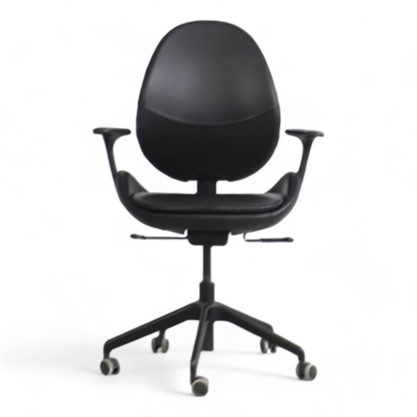 HATTEFJÄLL Kontorstol med armlener, Smidig svart/svart