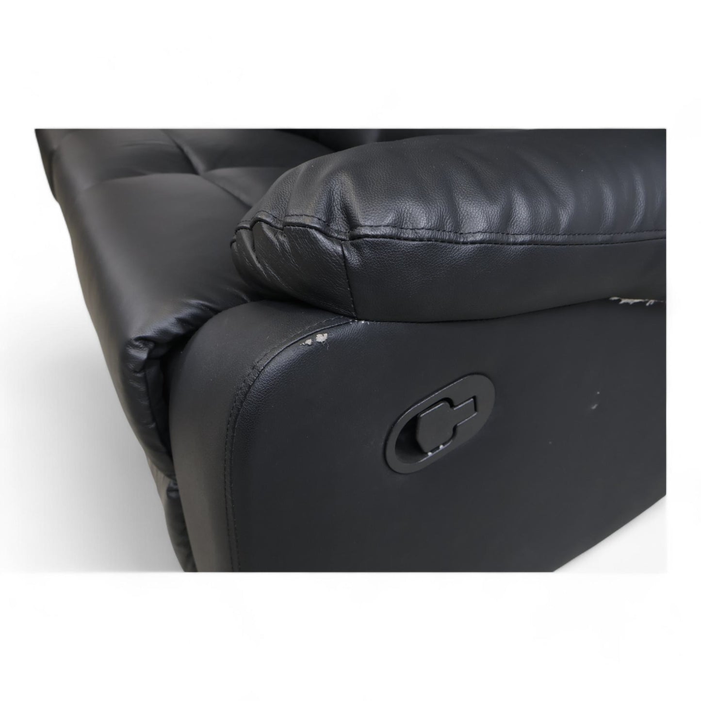 Mayfield recliner sofa i sort hud/PVC, 3-seter