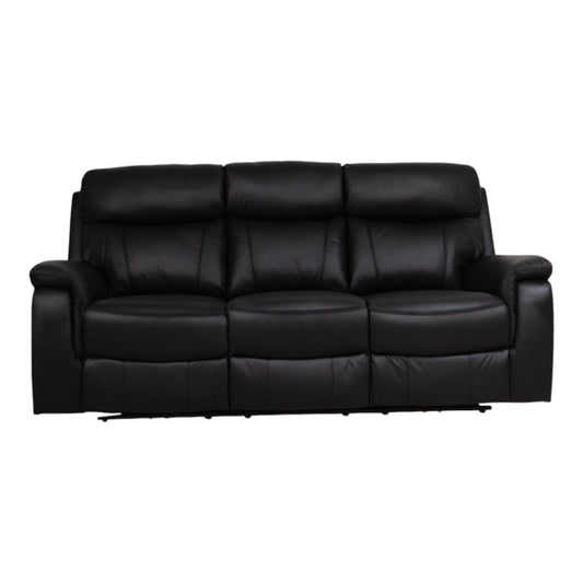 Mayfield recliner sofa i sort hud/PVC, 3-seter