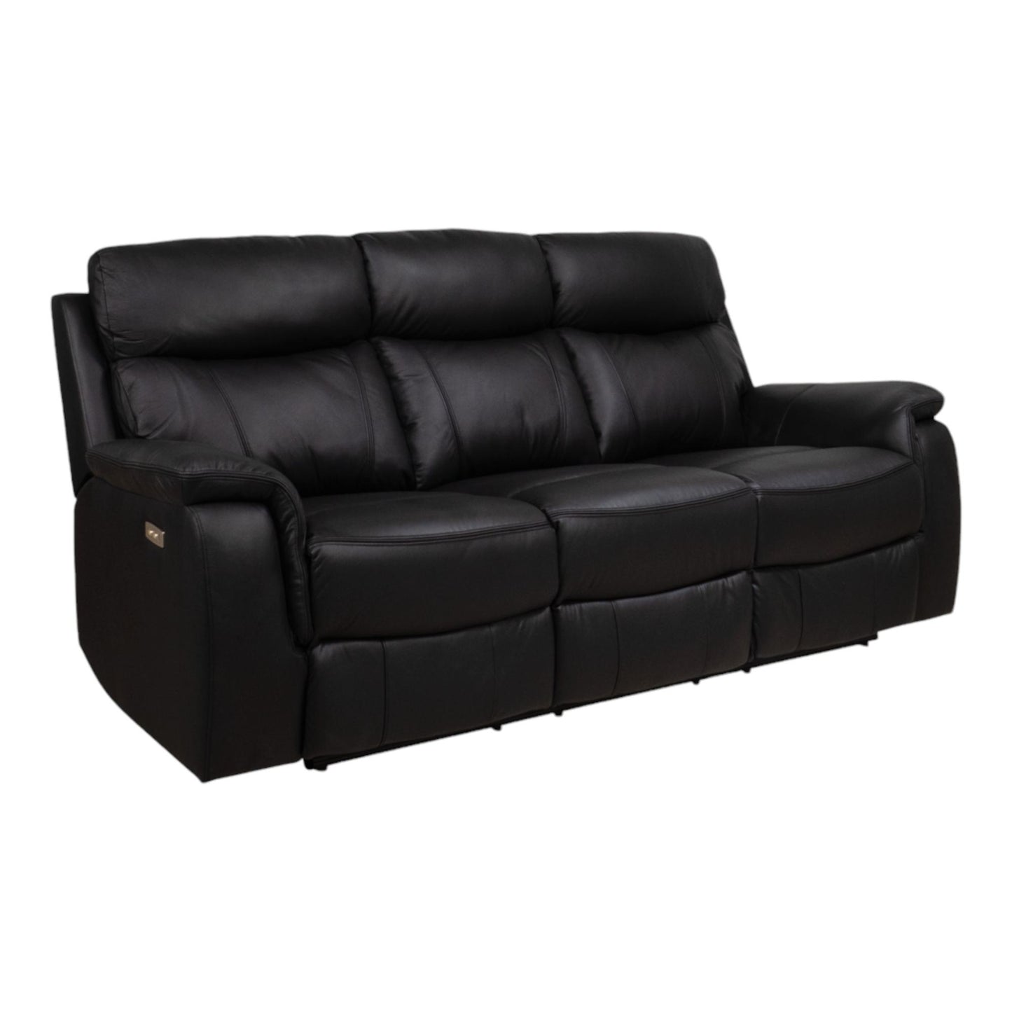 Mayfield recliner sofa i sort hud/PVC, 3-seter