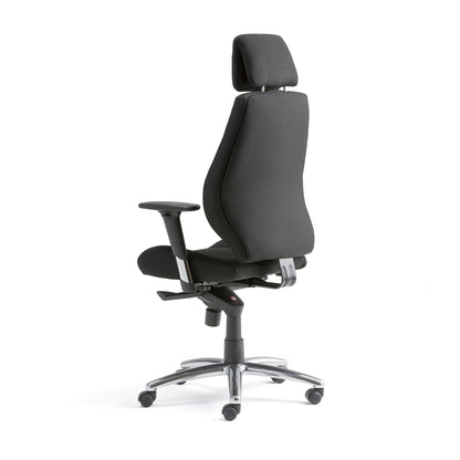 Helt nytt | Kontorstol STIRLING med høy rygg, svart stoff