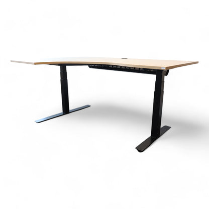 Kinnarps elektrisk hev/senk skrivebord, venstresving. 180 cm