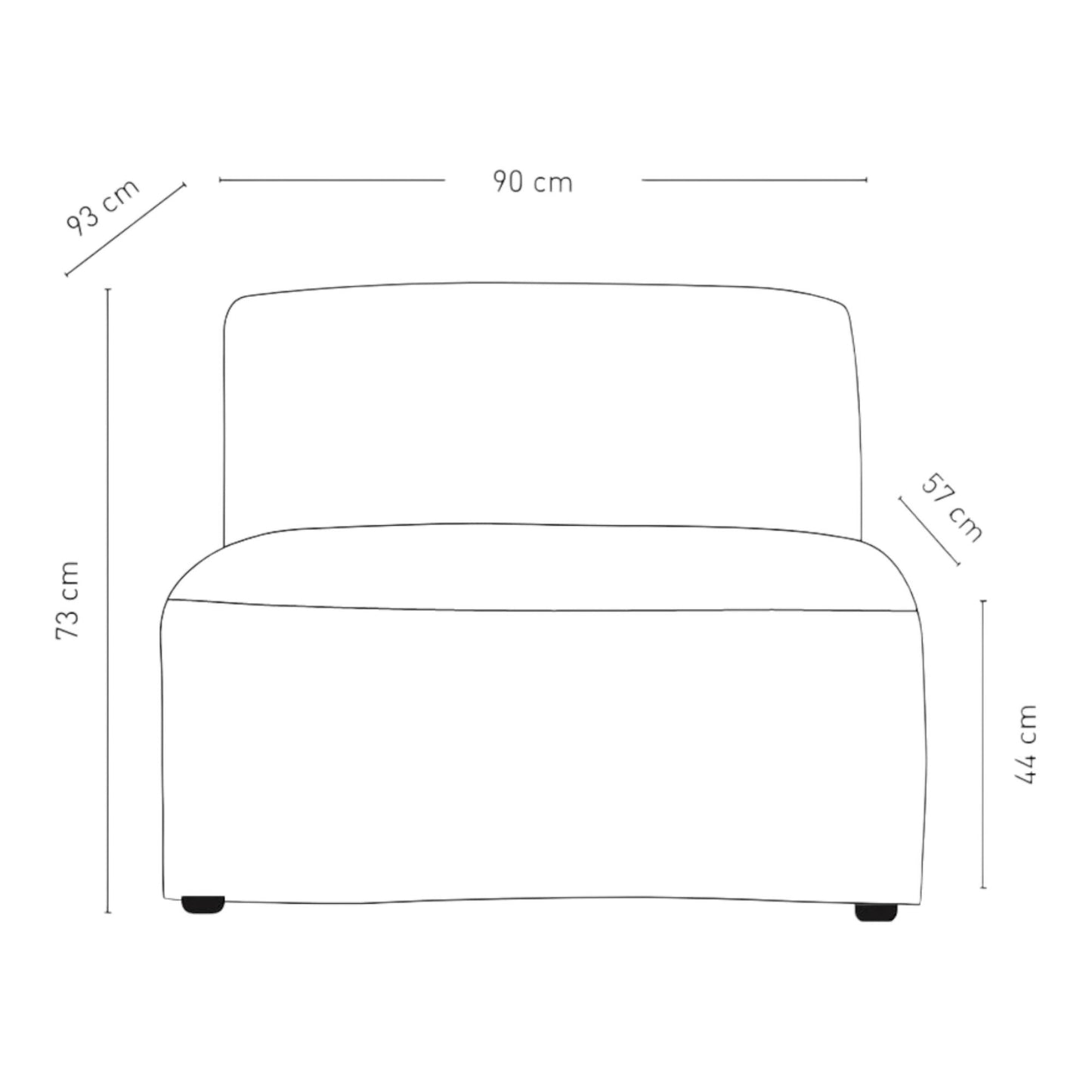 Ubrukt | Isa modulsofa 1,5 seter, natur