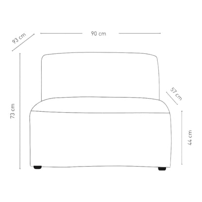 Ubrukt | Isa modulsofa 1,5 seter, natur