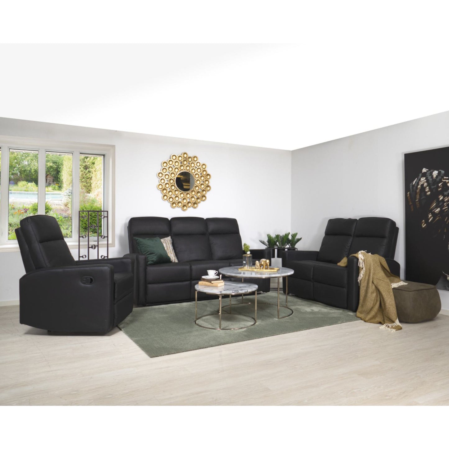 Asila 3-seter sofa m/ reclinerfunksjon