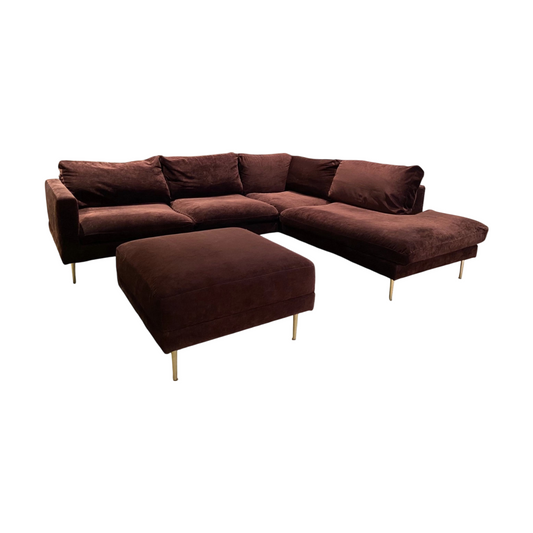 Skeidar hjørnesofa m/ puff