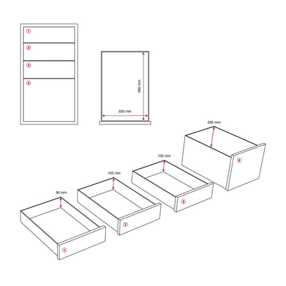 Helt nytt | Skuffeseksjon FLEXUS, låsbare skuffer
