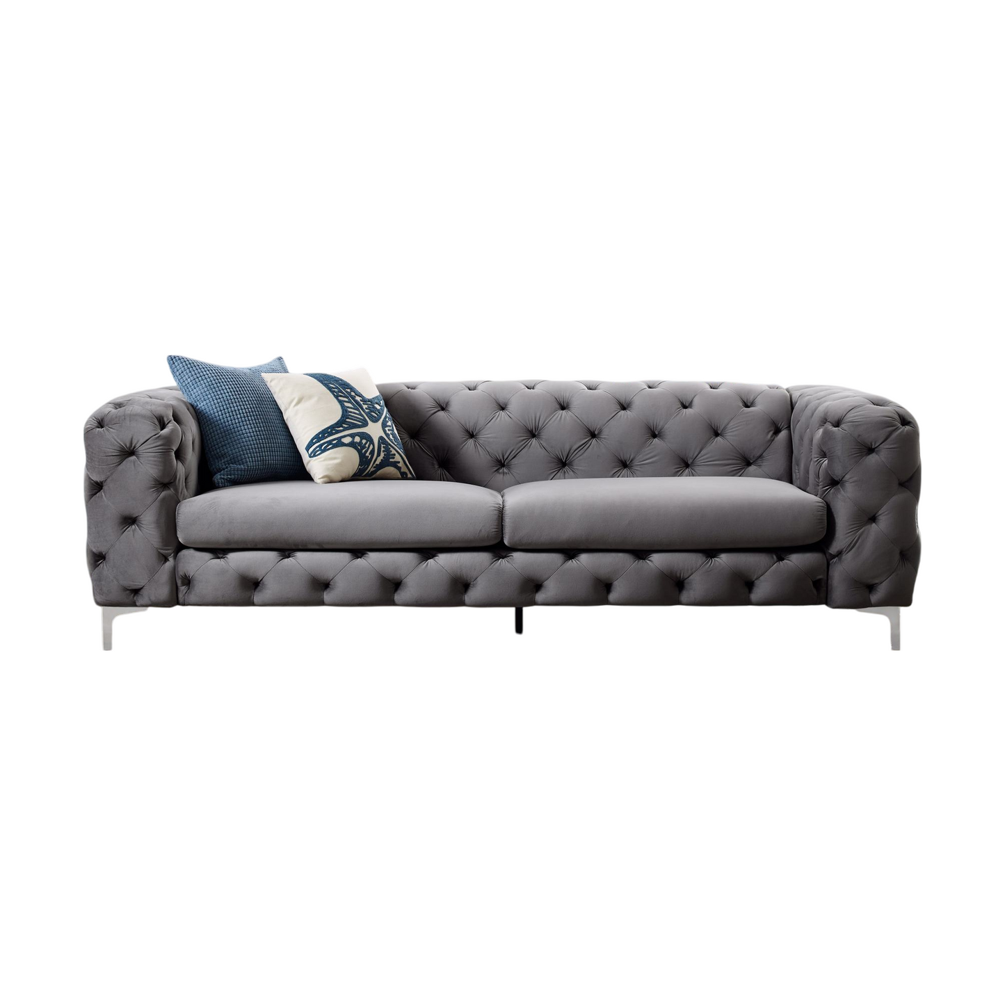 Bella 2-seter sofa fra A-Møbler, grå velour