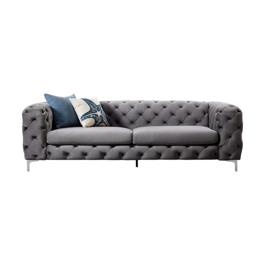 Bella 3-seter Sofa fra A-Møbler, grå velour