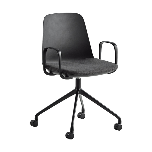 Helt nytt | Stol LANGFORD, hjulstativ, svart/antrasitt