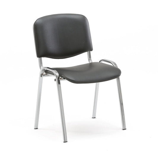 Helt nytt | Konferansestol NELSON, kunstskinn, svart/krom