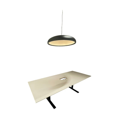 Møtebord i grå med svart understell, 240x100 cm