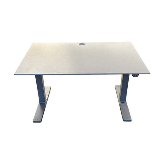 120x80 elektrisk hev/senk skrivebord, hvit laminat,