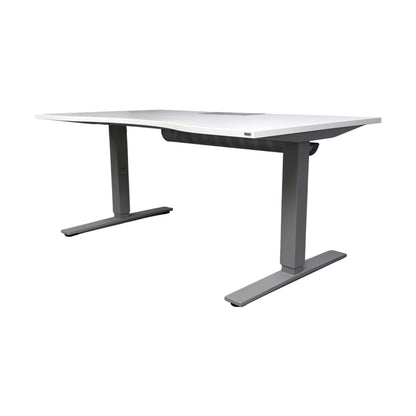 Manuelt justerbart hev/senk skrivebord 160x80 cm, grå/hvit, Kinnarps