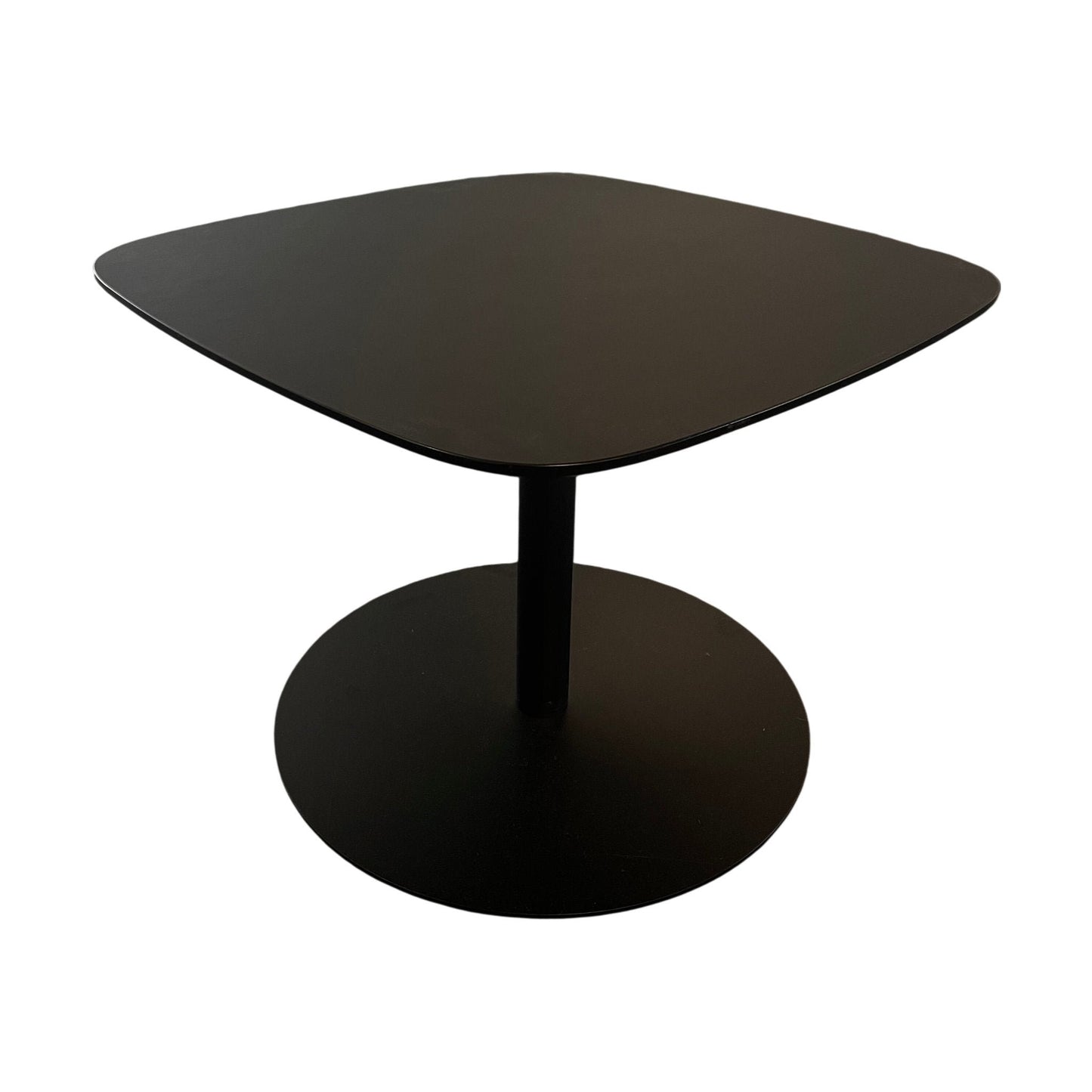 Svart sidebord i stål, 70x70 cm